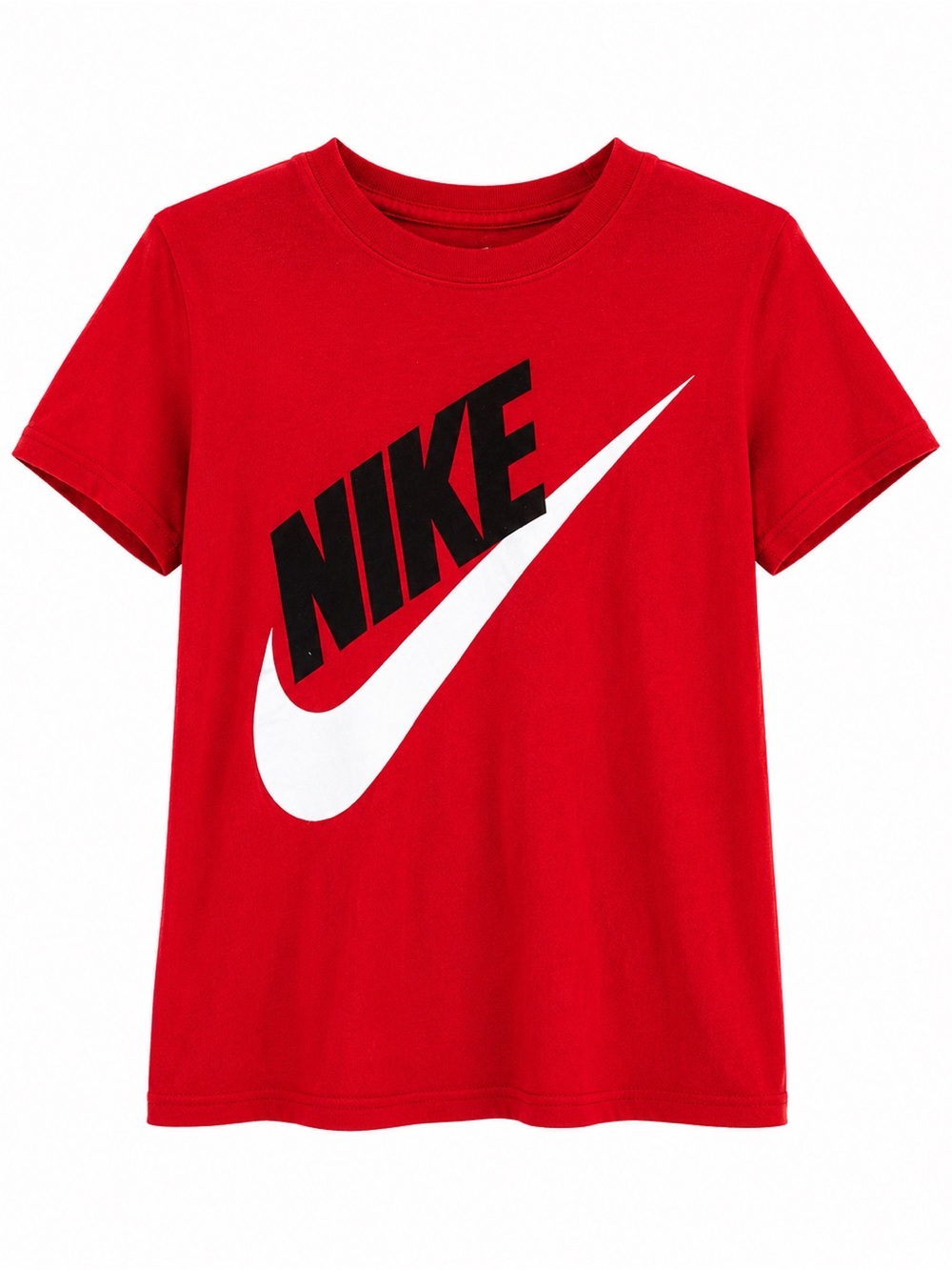 Nike Red Tee with White Swoosh and Black Logo